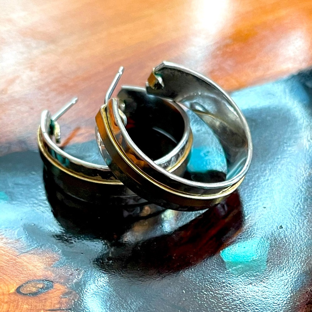 Navajo sterling silver hoop earrings